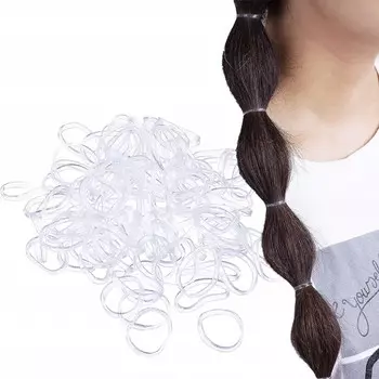Ponik's, Бесцветные силиконовые резинки для волос, 1000 шт