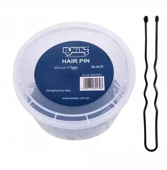 Ponik'S Заколки для волос парикмахерские черные 300 шт. 4,5 см Poniks