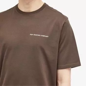Pop Trading Company Футболка с логотипом, коричневый