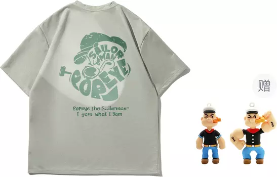 Popeye/Футболка унисекс Popeye, Армейский зеленый [входит в подарочную коробку]