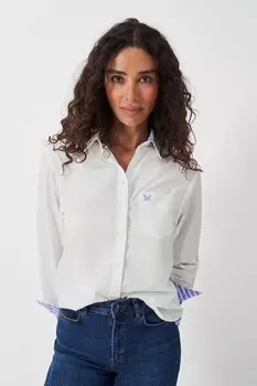 Поплин рубашка Crew Clothing Company, белый