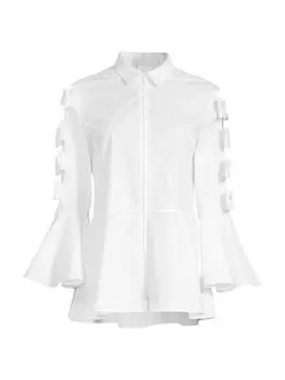 Поплиновая блузка Peintre с бантом Anne Fontaine, белый