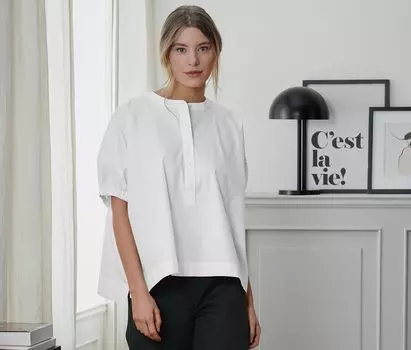 Поплиновая блузка Tchibo, белый