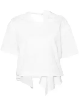 Поплиновая футболка асимметричного кроя SACAI, белый