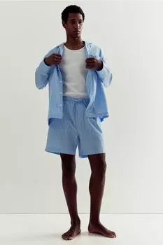 Поплиновая пижама H&M, синий
