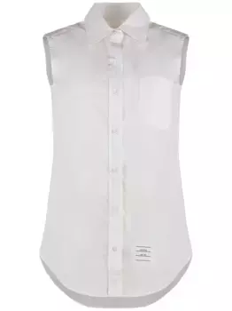 Поплиновая рубашка без рукавов THOM BROWNE, белый