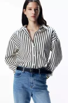 Поплиновая рубашка блузка H&M, мультиколор