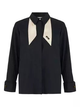 Поплиновая рубашка Elisabetta Franchi, черный