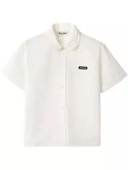 Поплиновая рубашка Miu Miu, белый