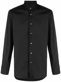 Поплиновая рубашка с длинными рукавами Barba, черный