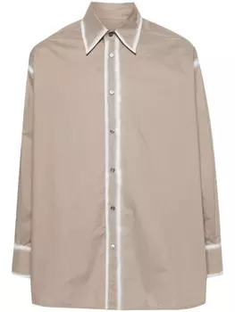 Поплиновая рубашка с контрастной отделкой MM6 Maison Margiela, коричневый