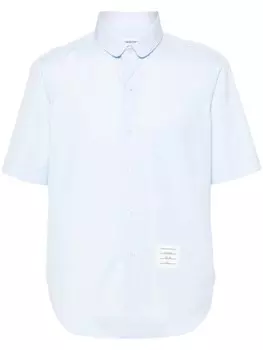 Поплиновая рубашка с короткими рукавами Thom Browne, синий
