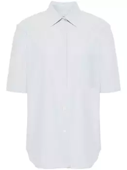 Поплиновая рубашка с короткими рукавами TOTEME, синий