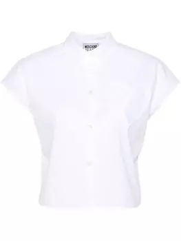 Поплиновая рубашка с нашивкой MOSCHINO JEANS, белый