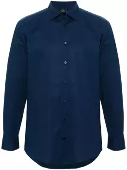 Поплиновая рубашка с отложным воротником ETRO, синий