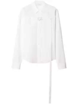 Поплиновая рубашка с вырезом OFF-WHITE, белый