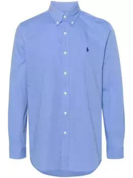 Поплиновая рубашка с вышивкой Polo Pony POLO RALPH LAUREN, синий