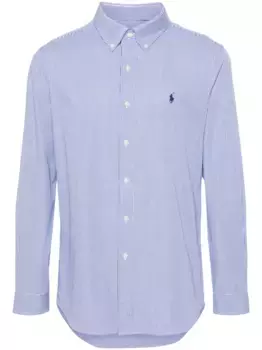 Поплиновая рубашка с вышивкой Polo Pony POLO RALPH LAUREN, синий
