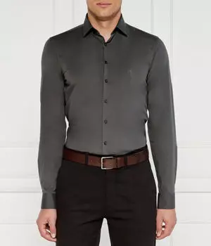 Поплиновая рубашка Slim Fit Calvin Klein, черный