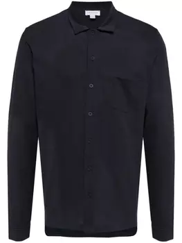 Поплиновая рубашка Sunspel, синий