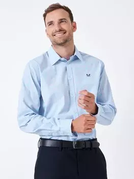 Поплиновая рубашка в клетку Принц Уэльский Crew Clothing, светло-синий