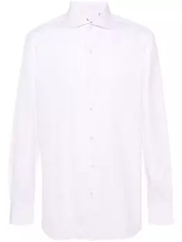 Поплиновая рубашка в полоску Finamore 1925 Napoli, розовый