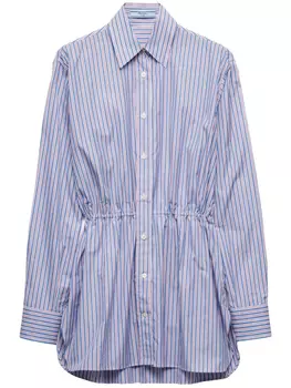 Поплиновая рубашка в полоску Prada, синий