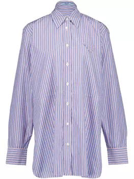 Поплиновая рубашка в полоску Prada, синий