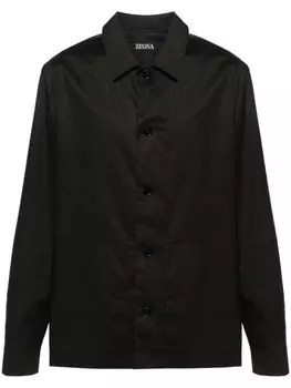 Поплиновая рубашка Zegna, черный