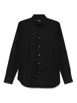 Поплиновая рубашка Zegna, черный