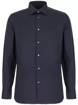 Поплиновая рубашка Zegna, синий