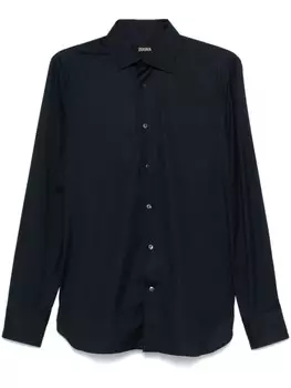 Поплиновая рубашка Zegna, синий