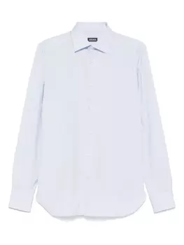 Поплиновая рубашка Zegna, синий