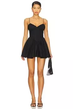 Поплиновое мини-платье Good American, black001