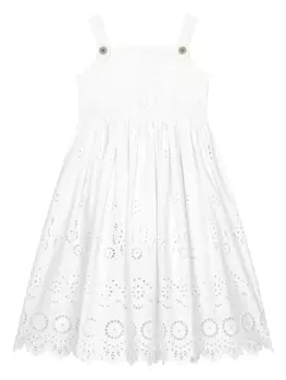 Поплиновое платье Dolce & Gabbana Kids, белый