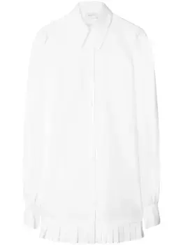 Поплиновое платье-рубашка со складками OFF-WHITE, белый