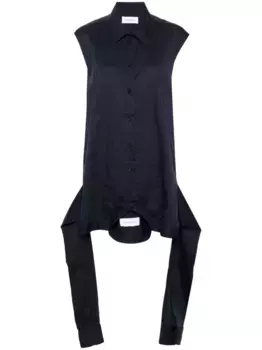 Поплиновое платье-рубашка Upside Down Viktor & Rolf, синий