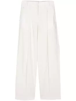 Поплиновые брюки прямого кроя Officine Generale, бежевый