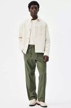 Поплиновые брюки свободного кроя H&M, зеленый