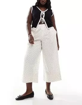 Поплиновые брюки в белую точку ASOS