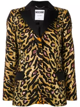 Поплиновый блейзер Tiger Moschino, золотой