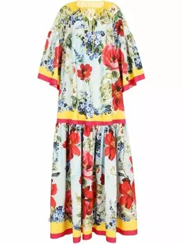 Поплиновый кафтан с принтом Dolce & Gabbana, синий