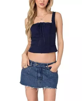 Поплиновый корсет Edikted с квадратным вырезом, синий