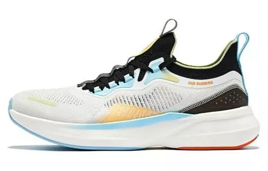 Популярные кроссовки 12Plus для бега мужские с низким верхом белый/синий/оранжевый Qiaodan