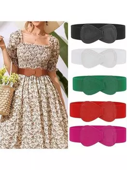 Пояс эластичный, коричневый