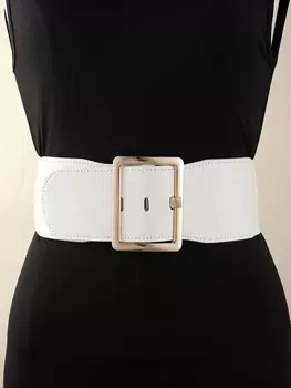 Пояс эластичный с застежкой-пряжкой, белый