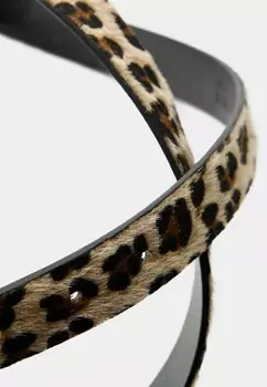 Пояс ANIMAL BUCKLED Bershka, крапчатый темно-коричневый