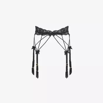 Пояс для чулок Dedee из эластичного кружева с цветочной вышивкой Agent Provocateur, черный