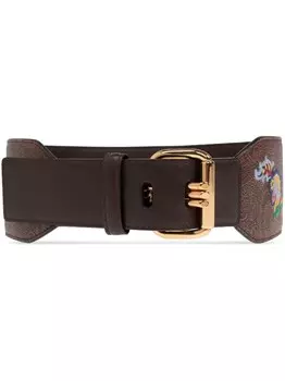 Пояс ETRO с цветочной вышивкой, коричневый