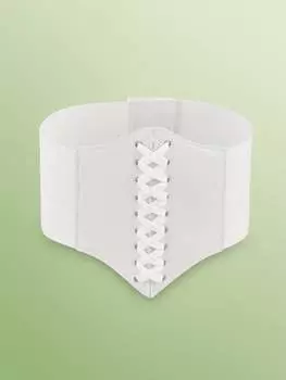 Пояс корсетный Romwe Fairycore со шнуровкой спереди, белый